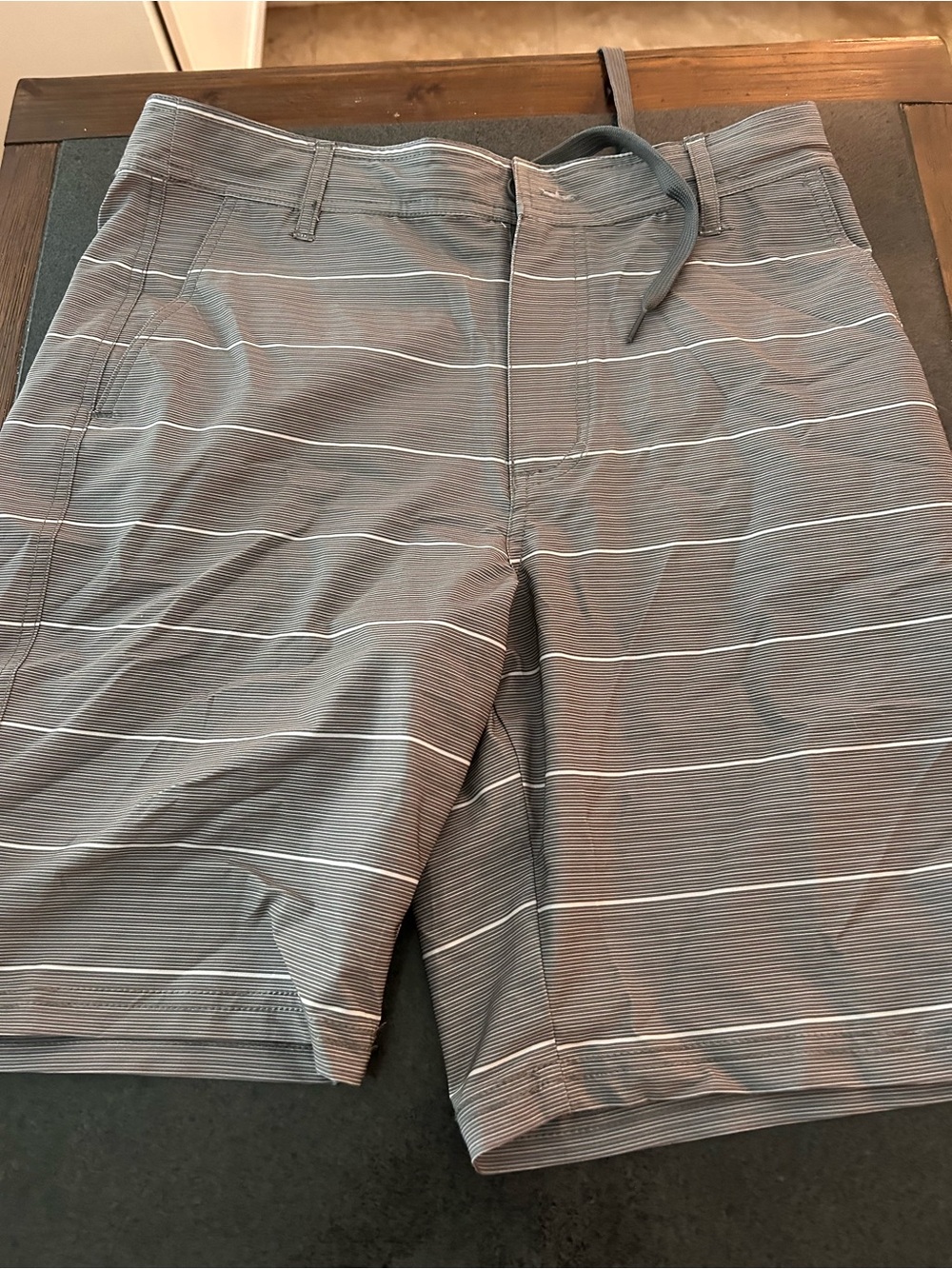 Men's Grey Striped Casual Swimsuit Shorts